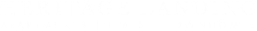 Heritage Landing logo with text: Apartments | Flats | Townhomes.